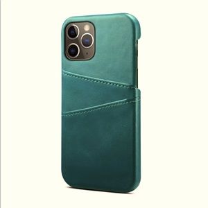 ❄️5 for $10 🏷 • iPhone 11 Pro Teal Leather Card Holder Back Case Cover